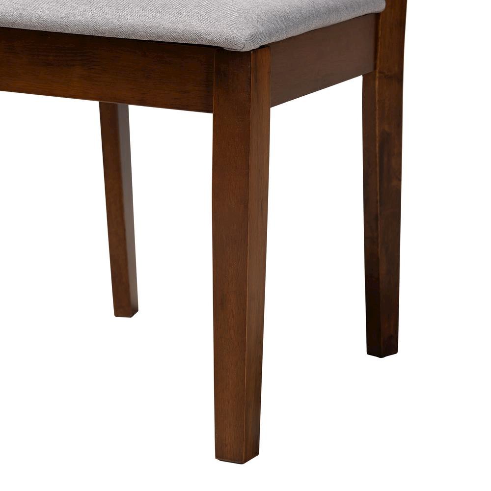 Genesis Modern Grey Fabric and Walnut Brown Finished Wood 7-Piece Dining Set. Picture 16