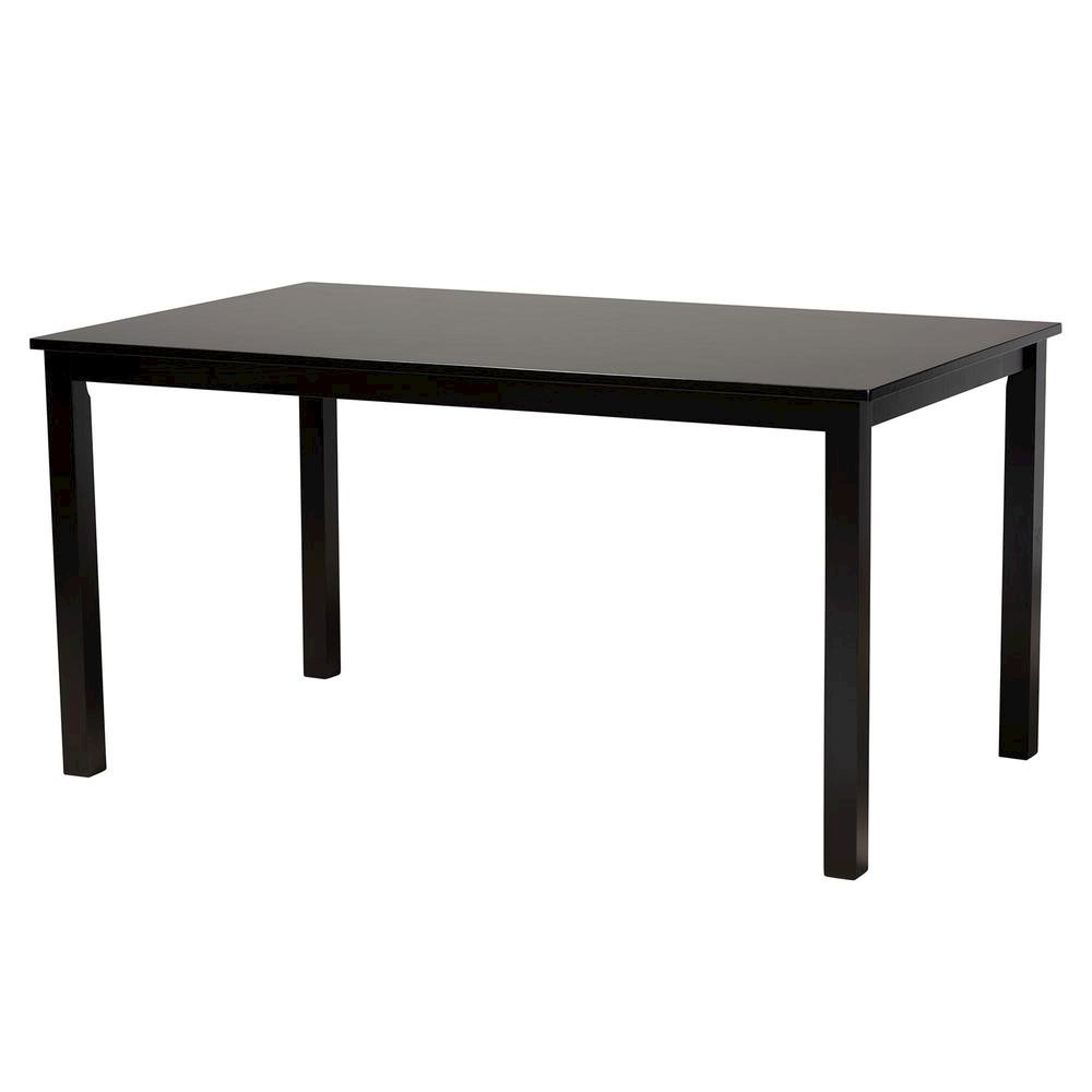 Beige Fabric and Espresso Brown Finished Wood 7-Piece Dining Set. Picture 13