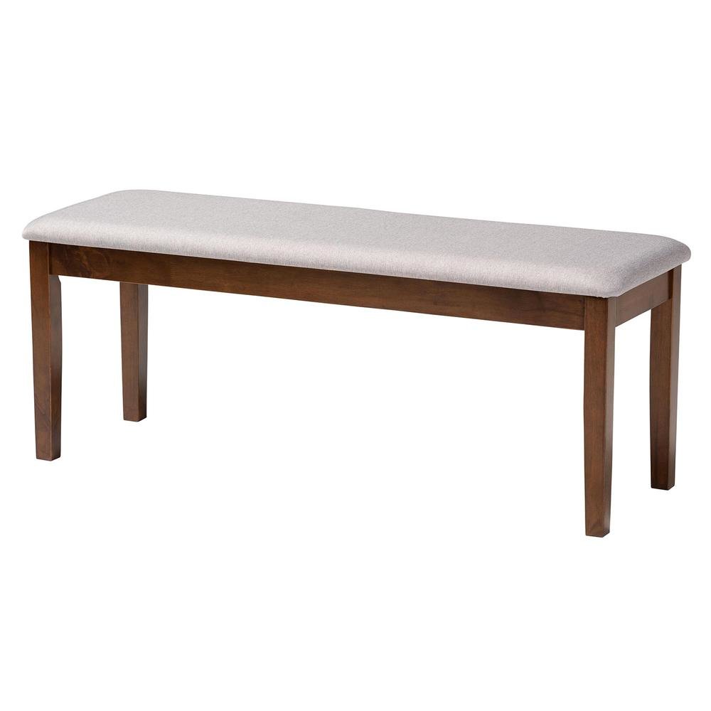 Florencia Modern Grey Fabric and Walnut Brown Finished Wood 6-Piece Dining Set. Picture 15