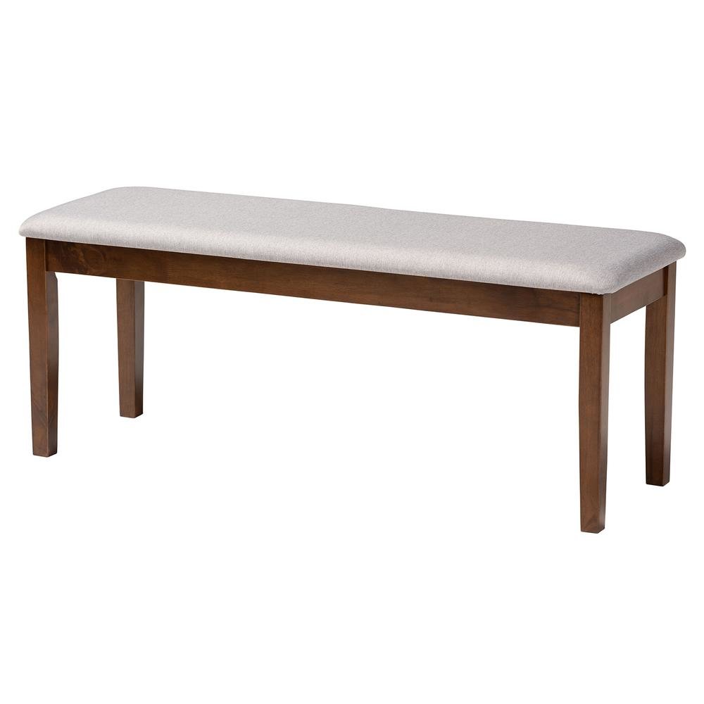 Abigail Modern Grey Fabric and Walnut Brown Finished Wood 6-Piece Dining Set. Picture 14