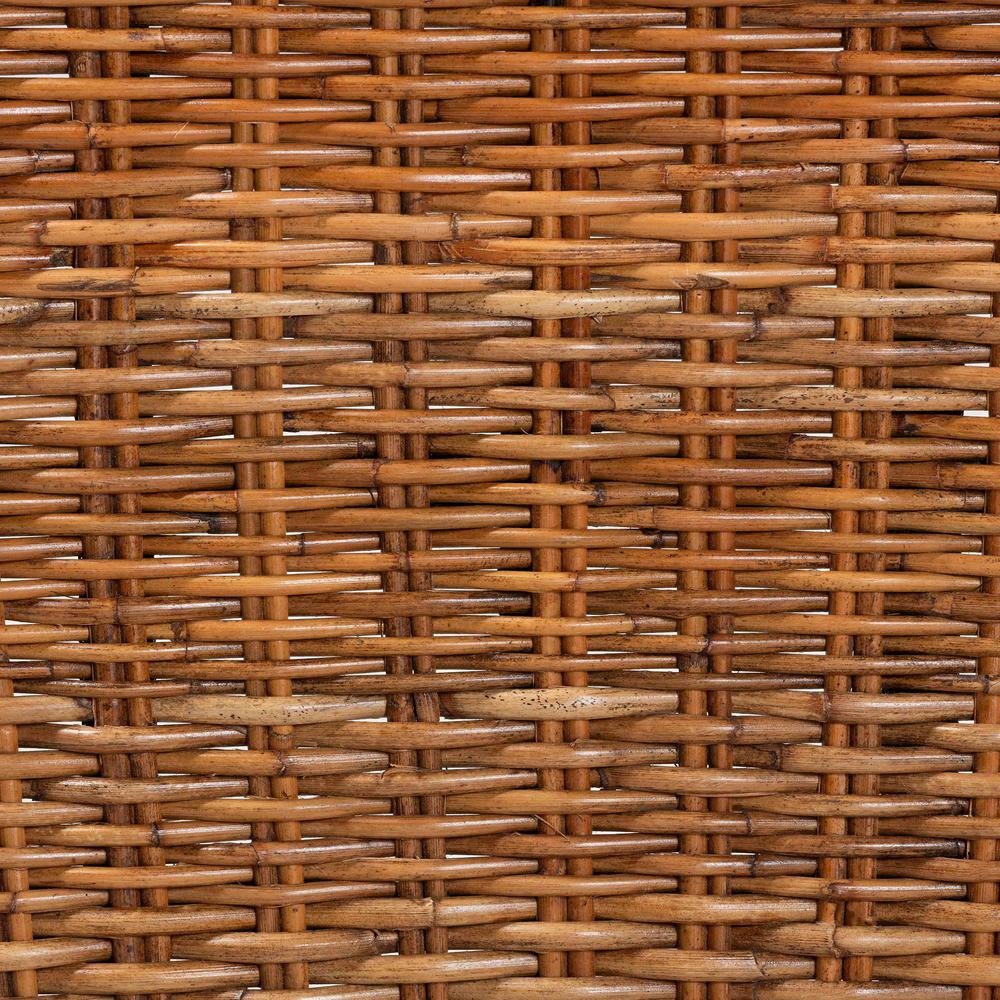 Bohemian Dark Brown Finished Wood and Natural Rattan 2-Piece Dining Chair Set. Picture 15