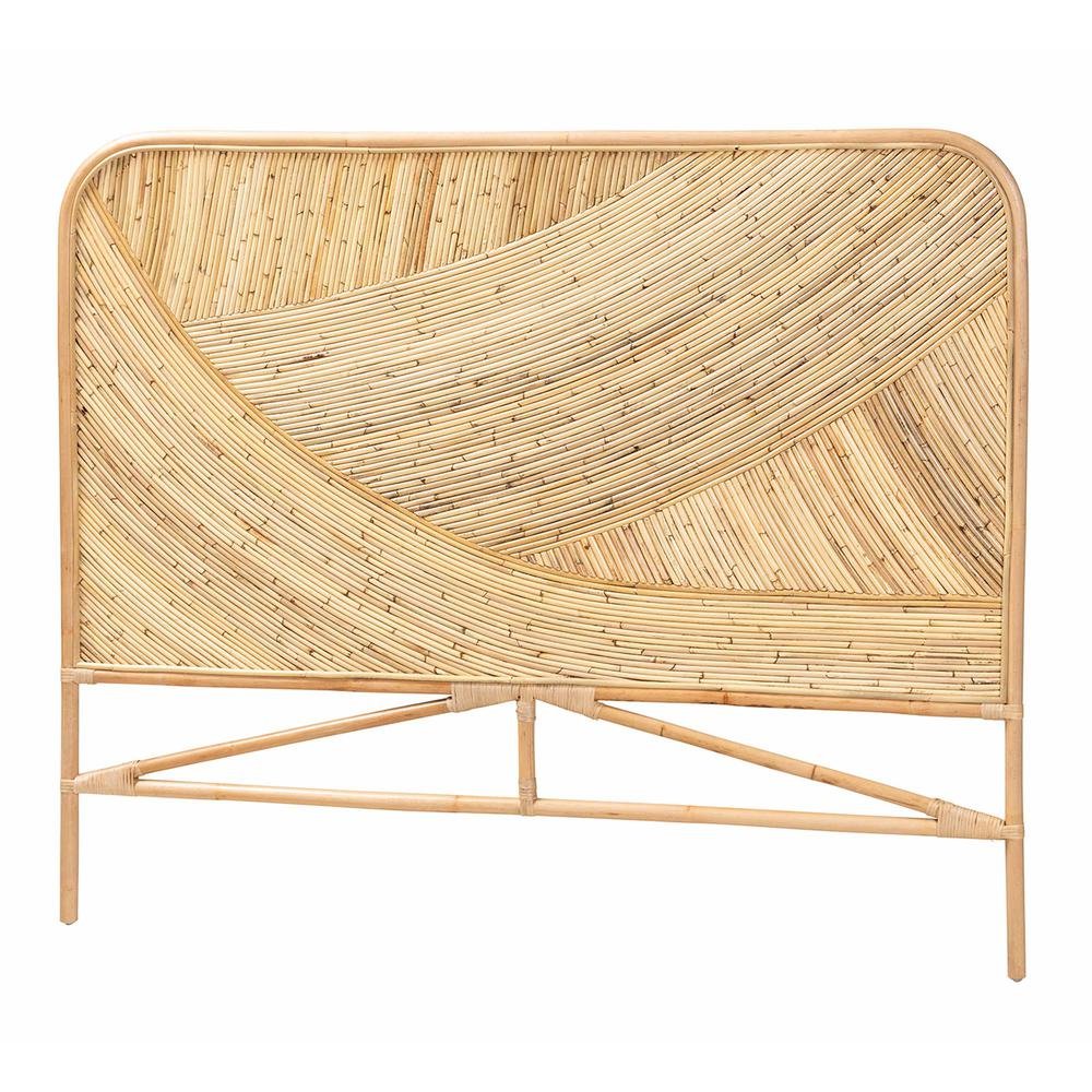 Bohemian Natural Brown Rattan Queen Size Standalone Headboard. Picture 9