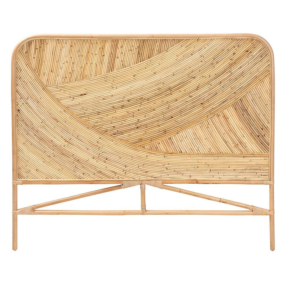 Bohemian Natural Brown Rattan Queen Size Standalone Headboard. Picture 10