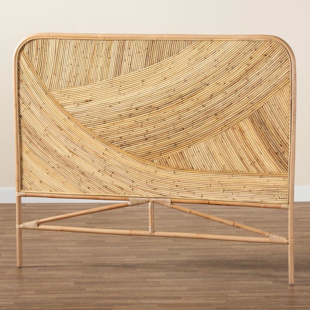 Bohemian Natural Brown Rattan Queen Size Standalone Headboard. Picture 15