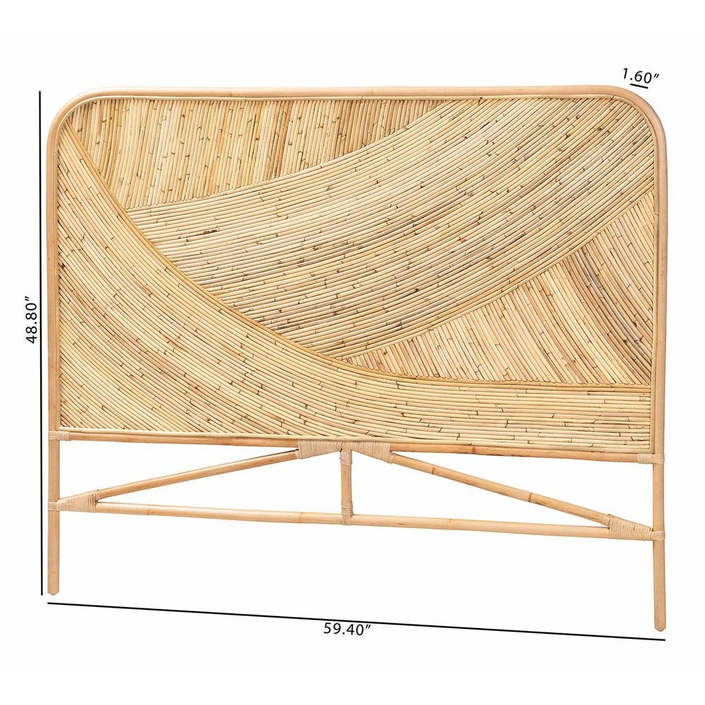 Bohemian Natural Brown Rattan Queen Size Standalone Headboard. Picture 16
