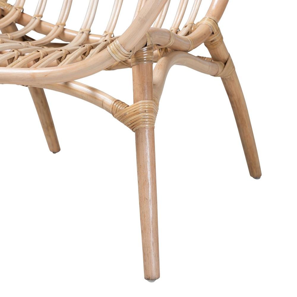 bali & pari Bajo Modern Bohemian Natural Brown Rattan Arm Chair. Picture 15