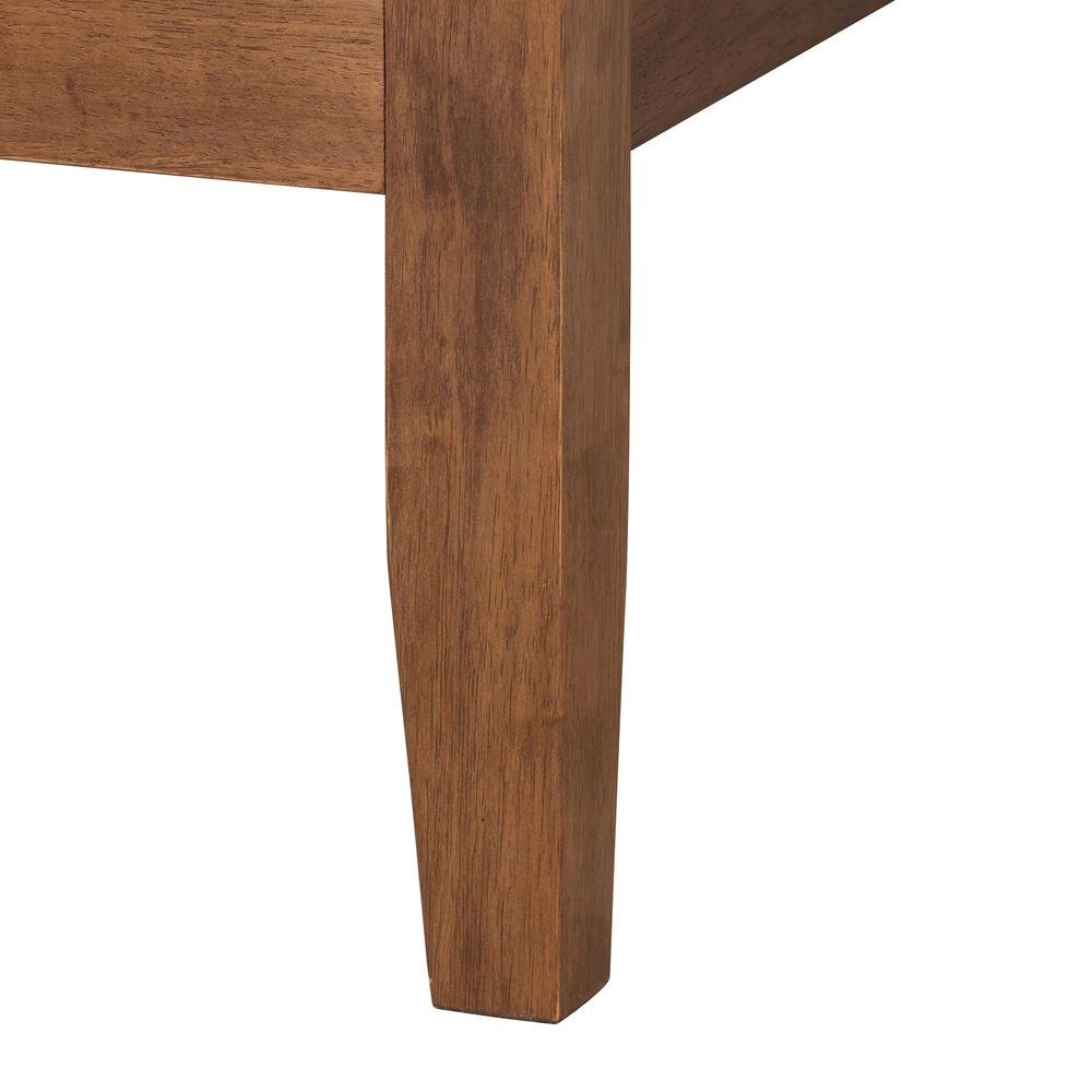 Salvatore Mid-Century Modern Walnut Brown Finished Wood Queen Size Platform Bed. Picture 15