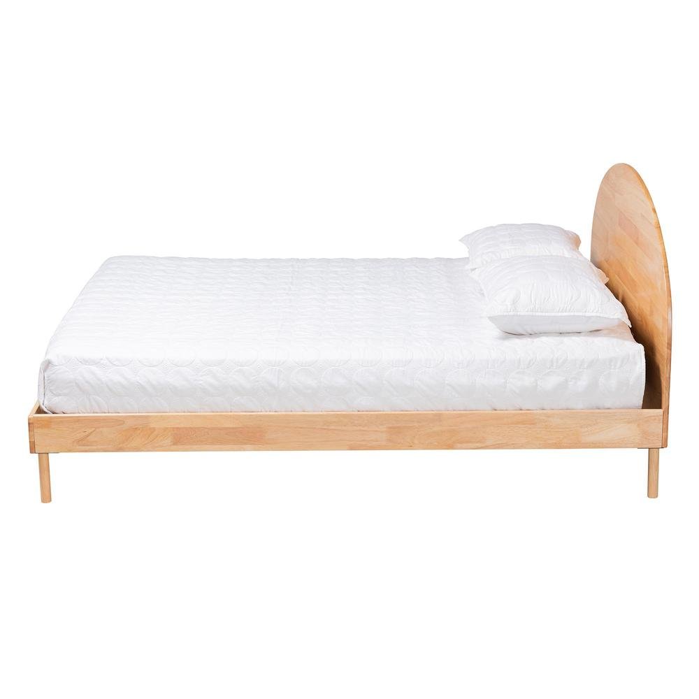 Baxton Studio Denton Japandi Natural Brown Finished Wood Queen Size Platform Bed. Picture 11