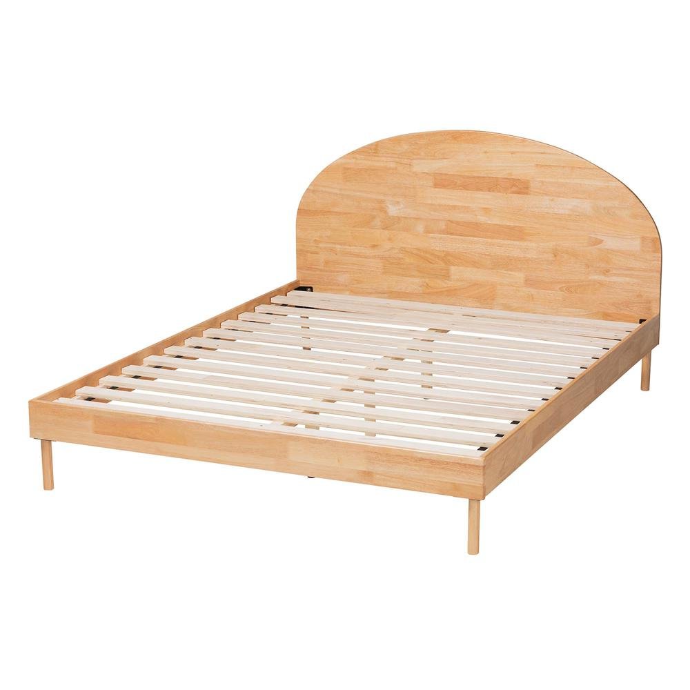 Baxton Studio Denton Japandi Natural Brown Finished Wood Queen Size Platform Bed. Picture 12