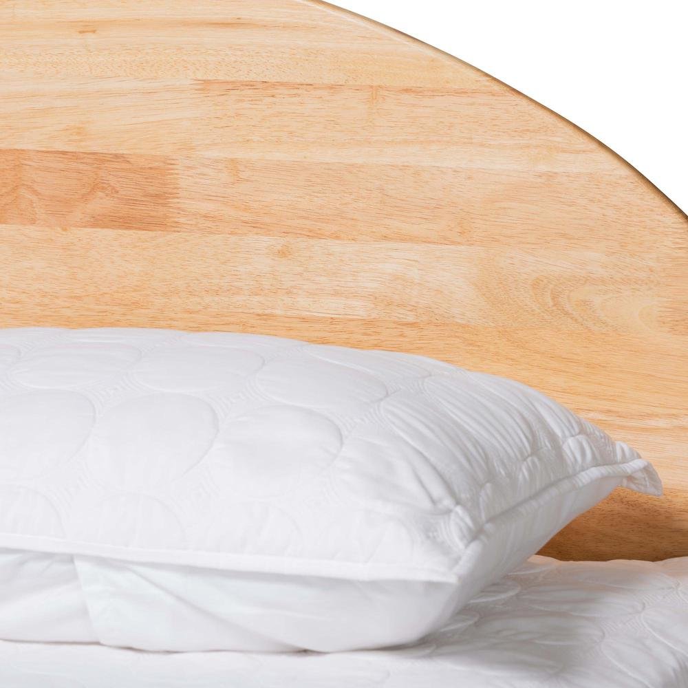 Baxton Studio Denton Japandi Natural Brown Finished Wood Queen Size Platform Bed. Picture 13