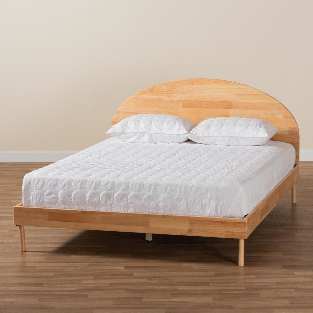 Baxton Studio Denton Japandi Natural Brown Finished Wood Queen Size Platform Bed. Picture 17