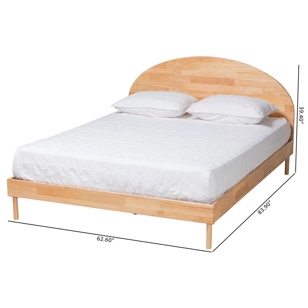 Baxton Studio Denton Japandi Natural Brown Finished Wood Queen Size Platform Bed. Picture 18