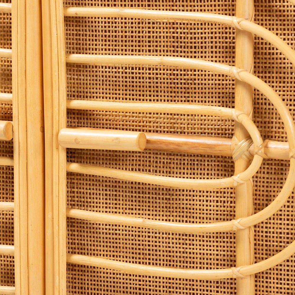 bali & pari Ovalet Modern Bohemian Natural Brown Rattan 2-Door Sideboard. Picture 15