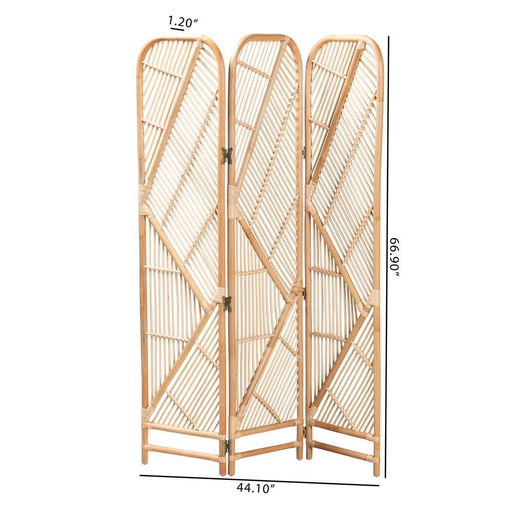 bali & pari Firenze Modern Bohemian Natural Brown Rattan Room Divider. Picture 10