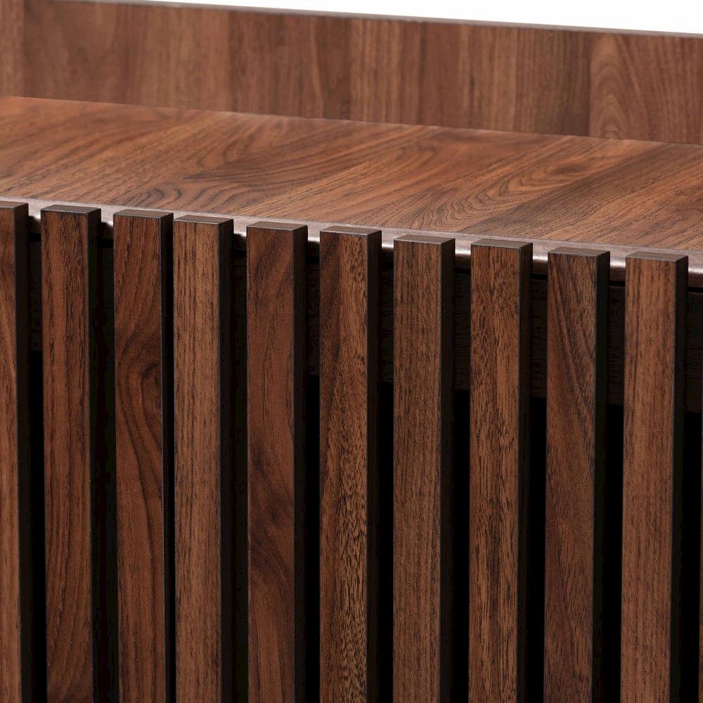 Baxton Studio Delaire Mid-Century Modern Walnut Brown Finished Wood Shoe Cabinet. Picture 16