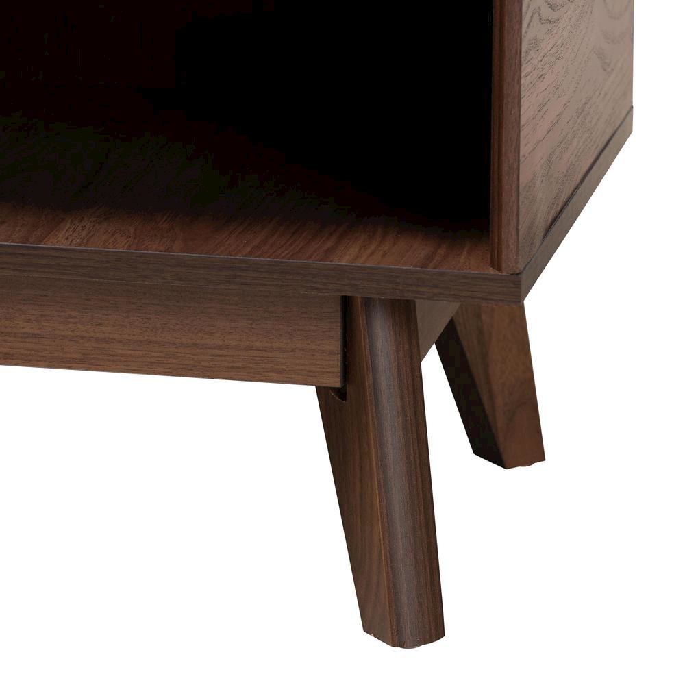 Baxton Studio Delaire Mid-Century Modern Walnut Brown Finished Wood Shoe Cabinet. Picture 17