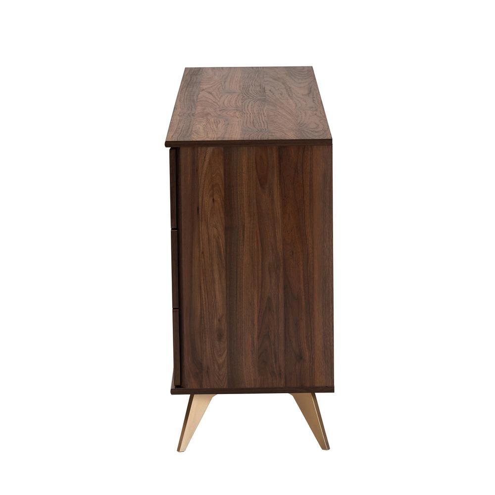Transitional Walnut Brown Finished Wood 6-Drawer Dresser. Picture 14