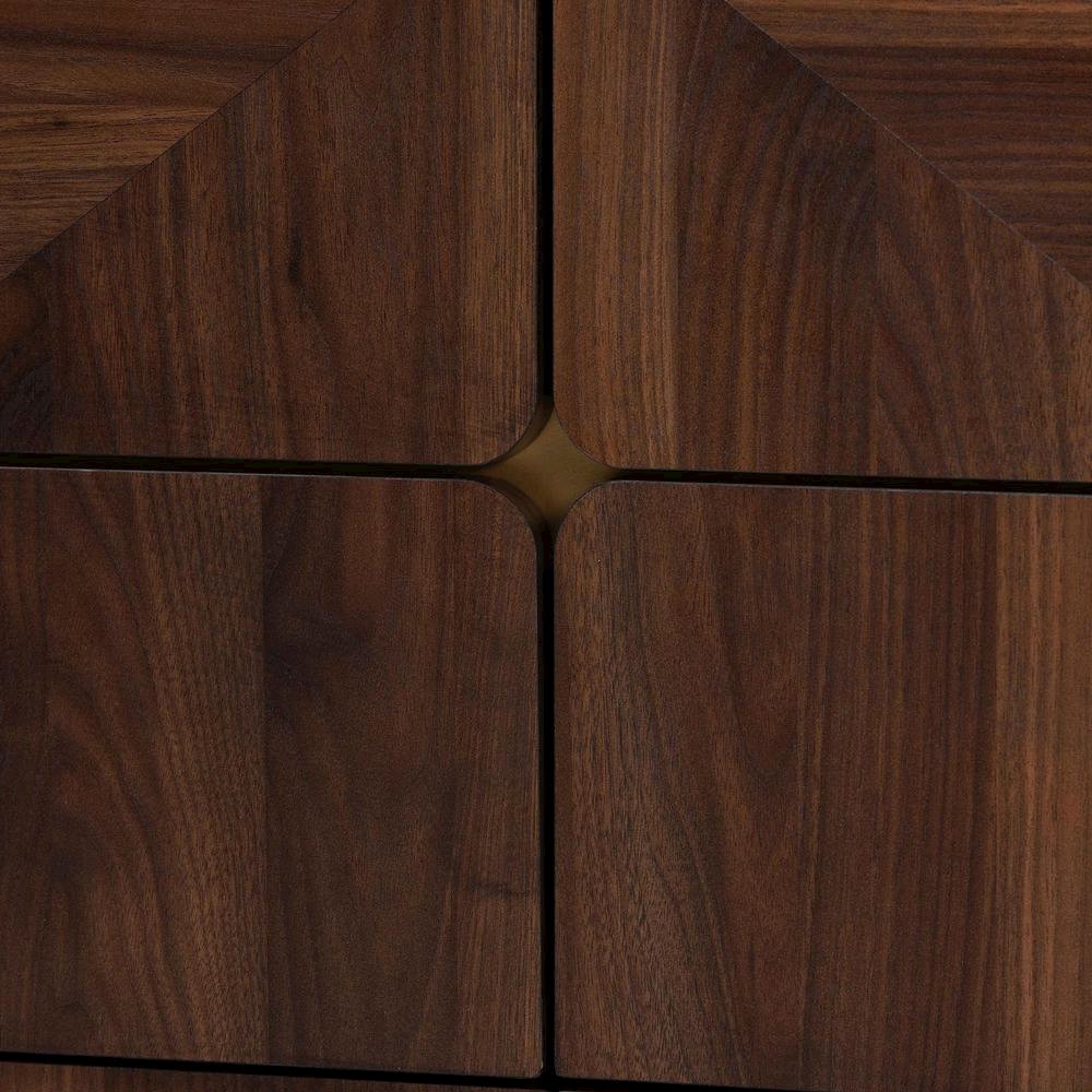 Transitional Walnut Brown Finished Wood 6-Drawer Dresser. Picture 15