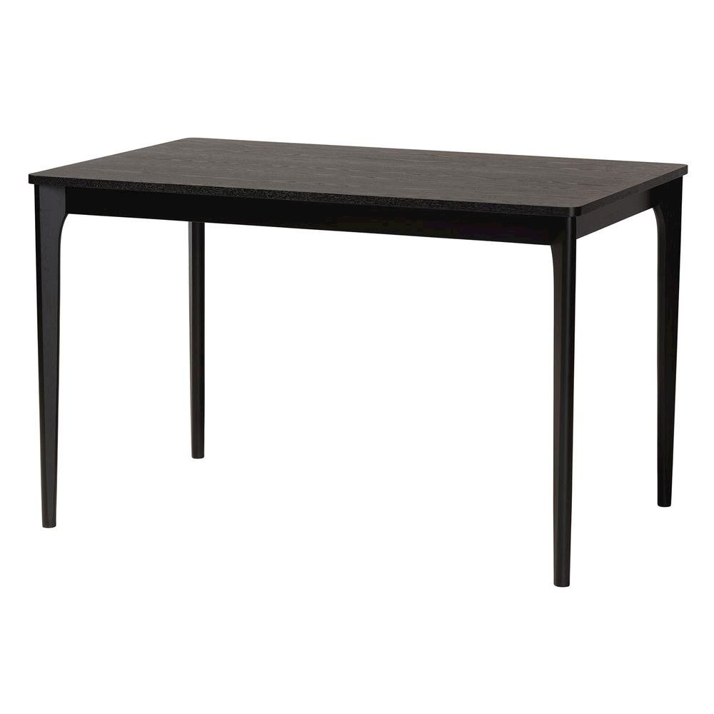 Baxton Studio Sherwin Mid-Century Modern Black Finished Wood Dining Table. Picture 10