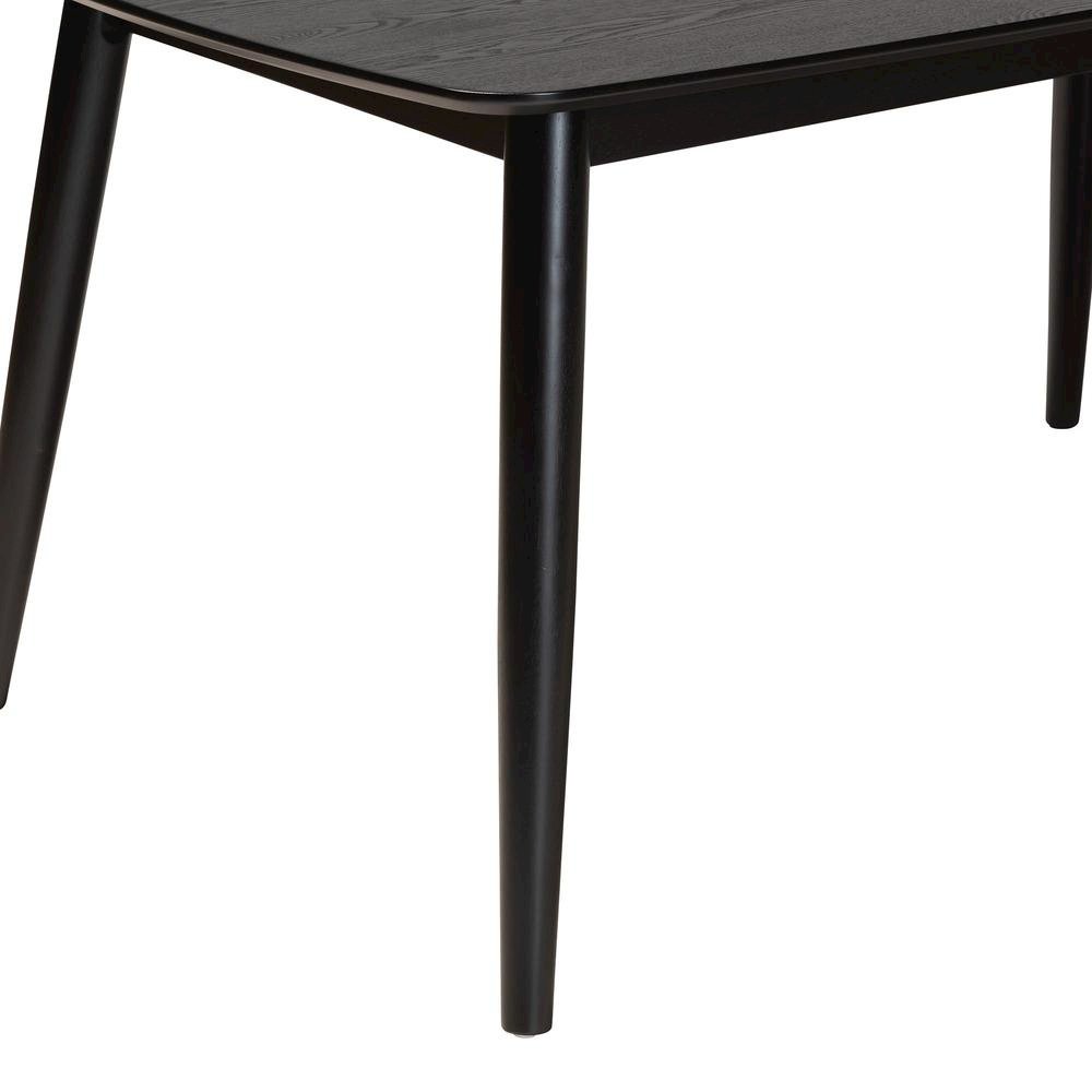 Baxton Studio Flora Mid-Century Modern Black Finished Wood Dining Table. Picture 13