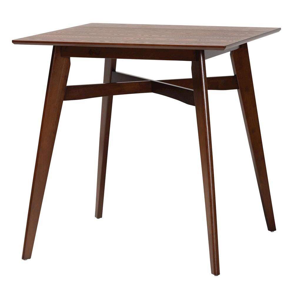 Leena Mid-Century Modern Walnut Brown Finished Wood Counter Height Pub Table. Picture 9