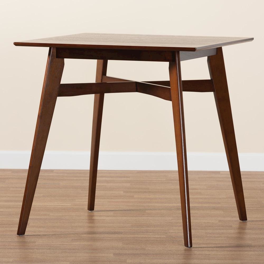 Leena Mid-Century Modern Walnut Brown Finished Wood Counter Height Pub Table. Picture 15