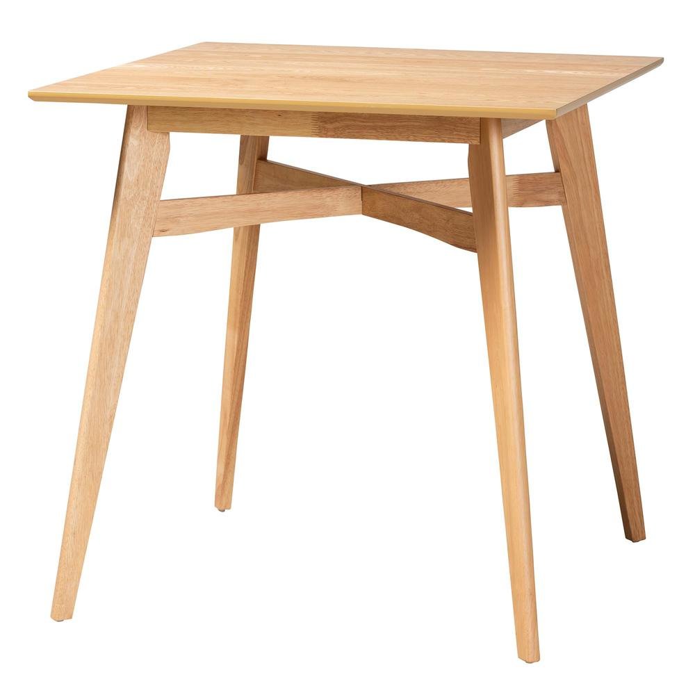 Leena Mid-Century Modern Natural Oak Finished Wood Counter Height Pub Table. Picture 9