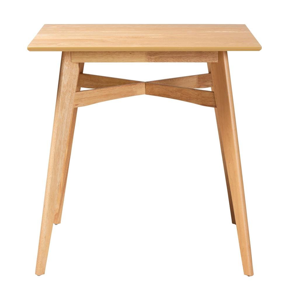 Leena Mid-Century Modern Natural Oak Finished Wood Counter Height Pub Table. Picture 10