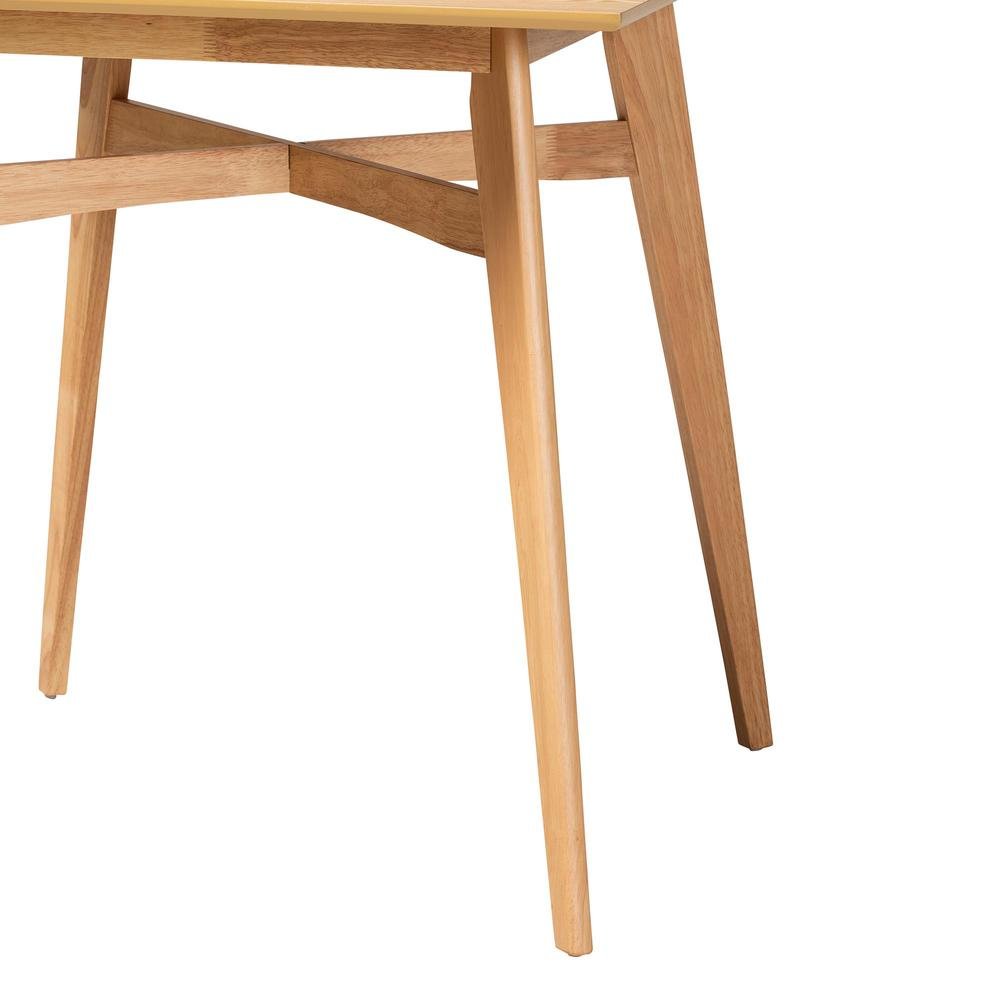 Leena Mid-Century Modern Natural Oak Finished Wood Counter Height Pub Table. Picture 11