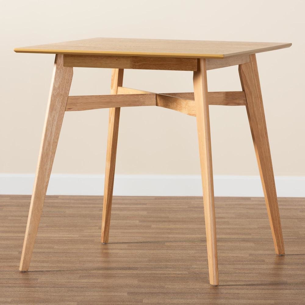 Leena Mid-Century Modern Natural Oak Finished Wood Counter Height Pub Table. Picture 15