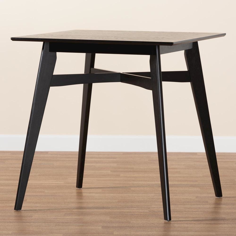Leena Mid-Century Modern Black Finished Wood Counter Height Pub Table. Picture 15