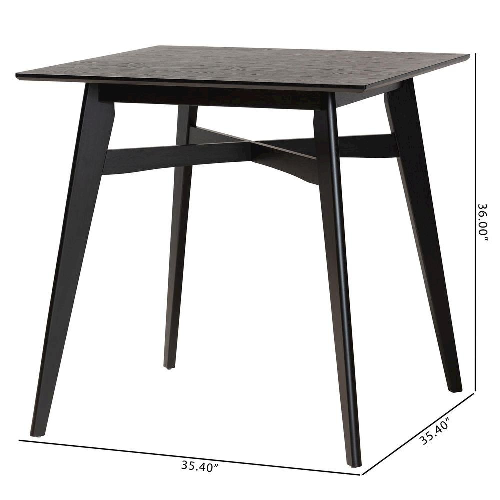 Leena Mid-Century Modern Black Finished Wood Counter Height Pub Table. Picture 16