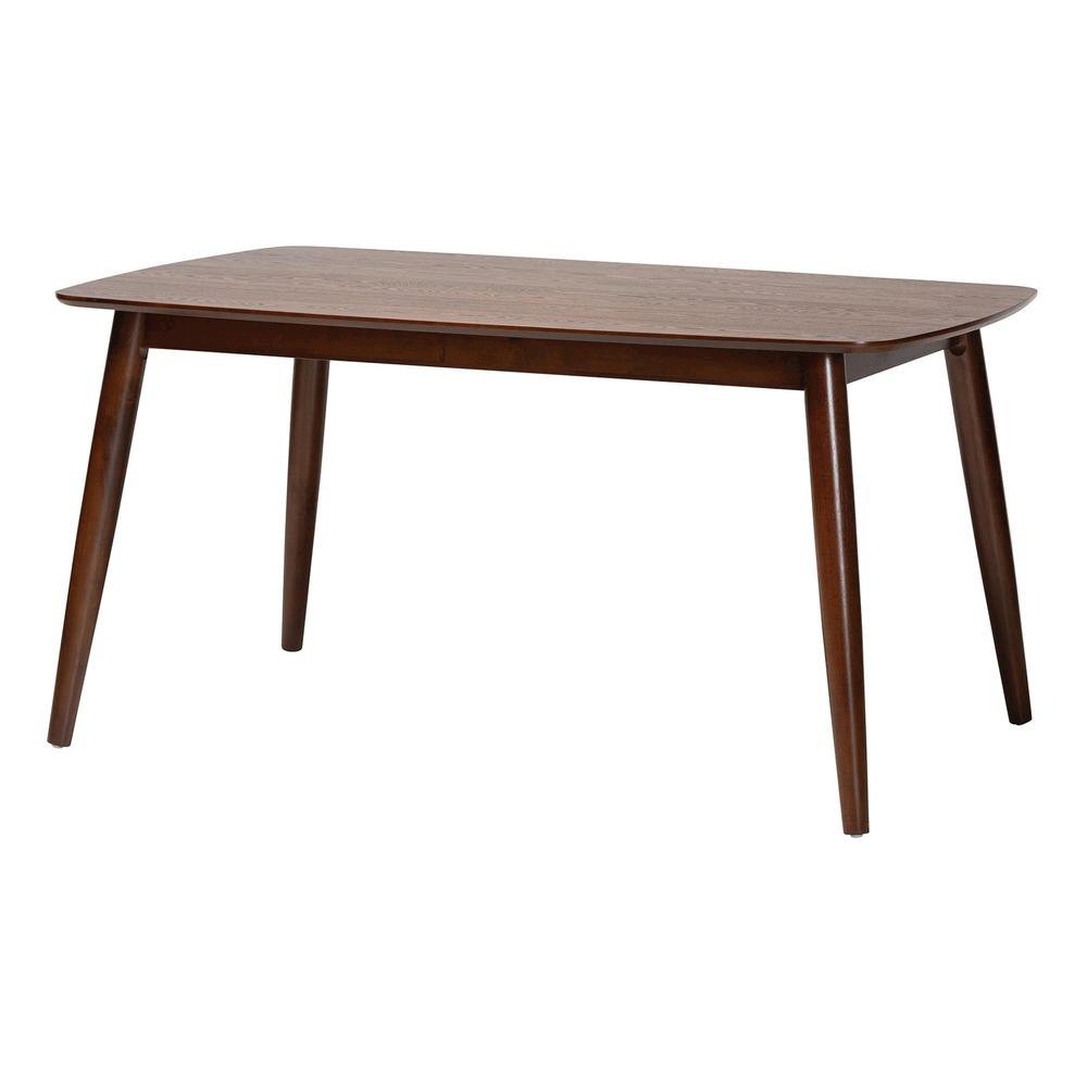 Grey Fabric and Walnut Brown Finished Wood 7-Piece Dining Set. Picture 13