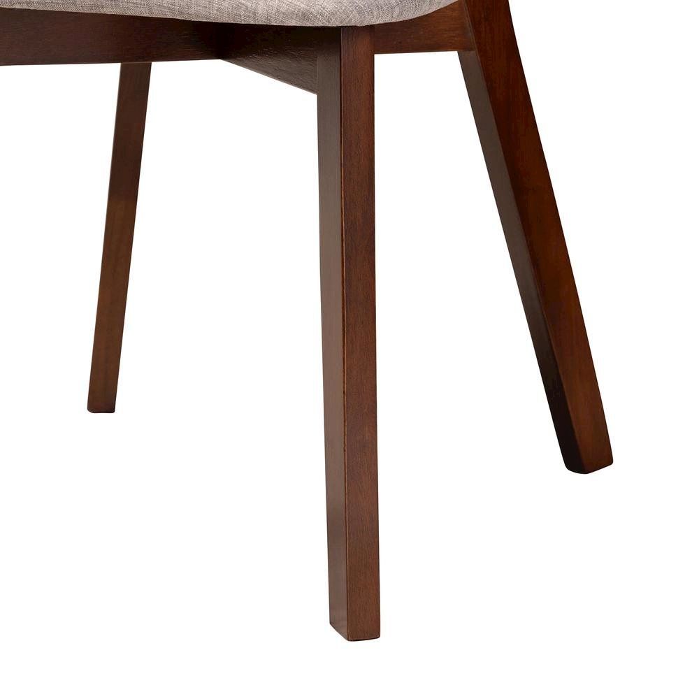 Grey Fabric and Walnut Brown Finished Wood 7-Piece Dining Set. Picture 16