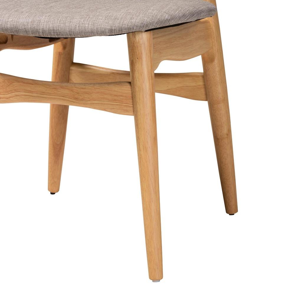 Grey Fabric and Natural Oak Finished Wood 5-Piece Dining Set. Picture 16