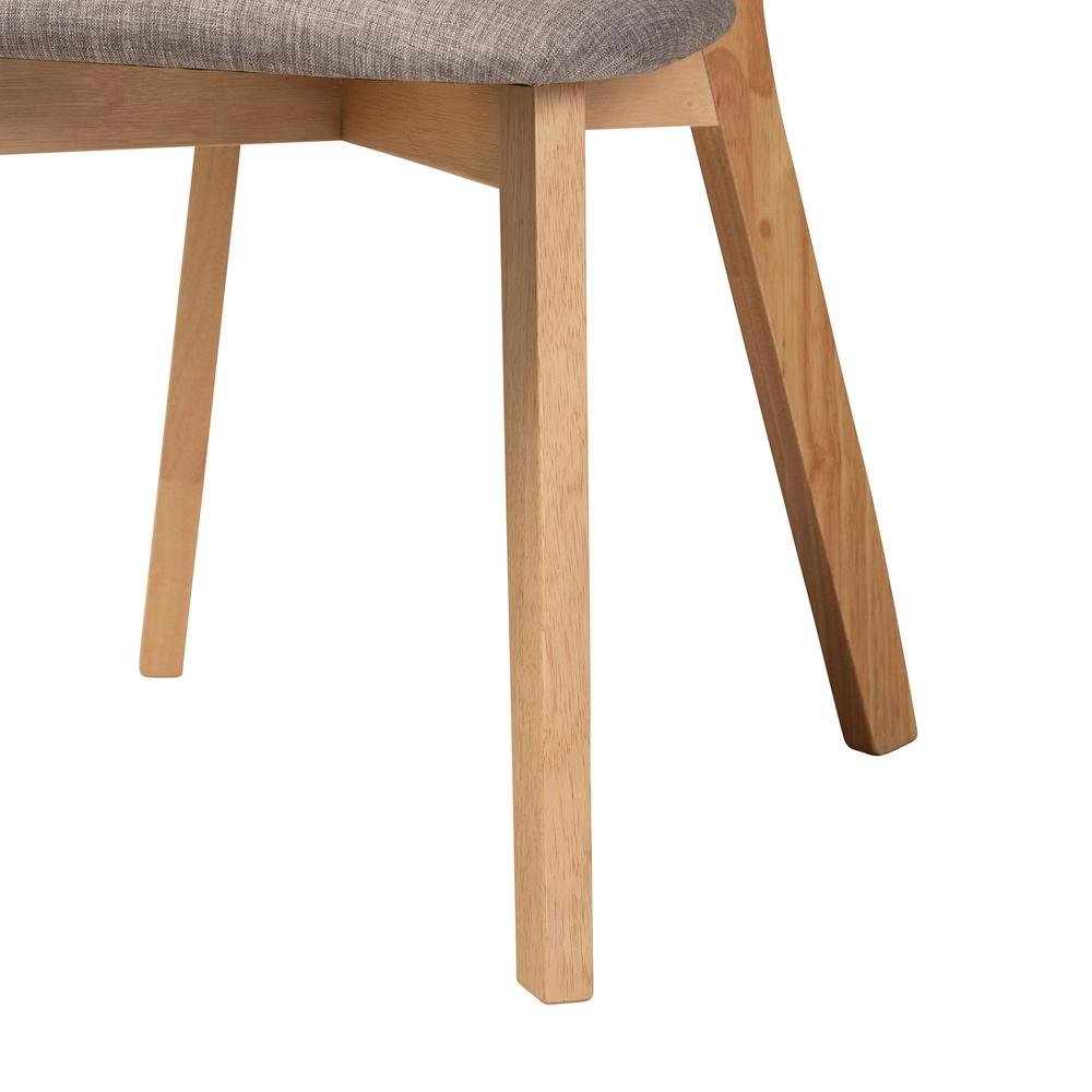 Grey Fabric and Natural Oak Finished Wood 5-Piece Dining Set. Picture 16