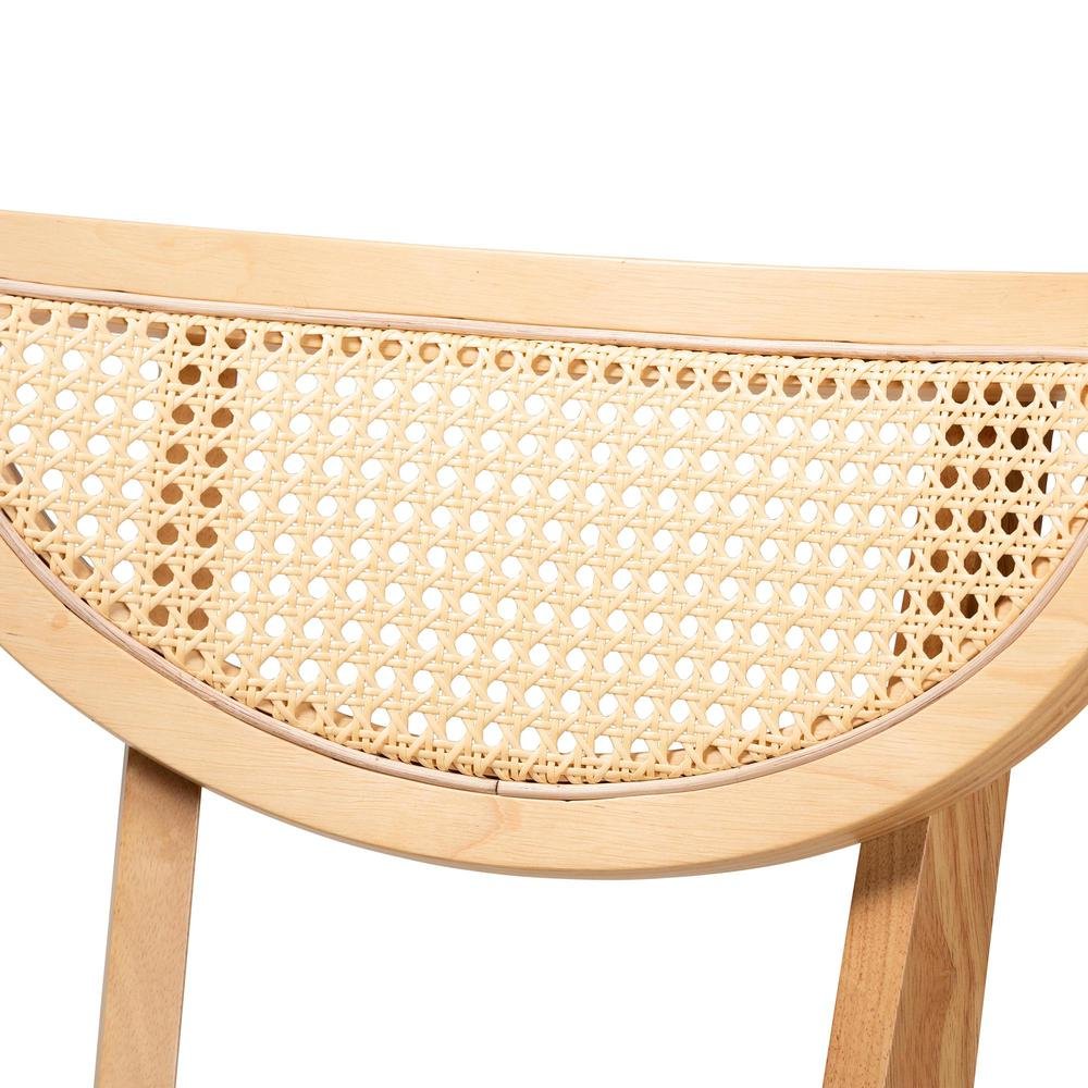 Grey Fabric and Natural Oak Finished Wood Dining Chair. Picture 13