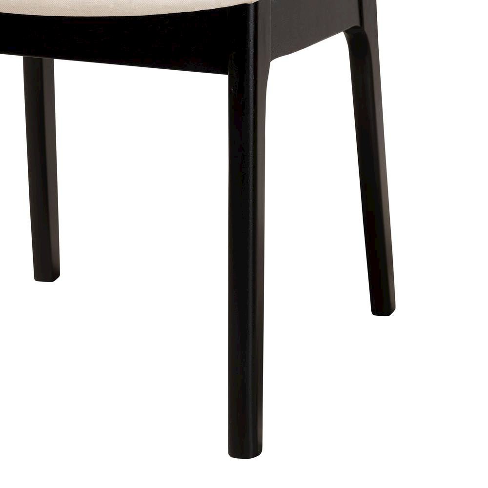 Cream Fabric and Black Finished Wood 5-Piece Dining Set. Picture 16