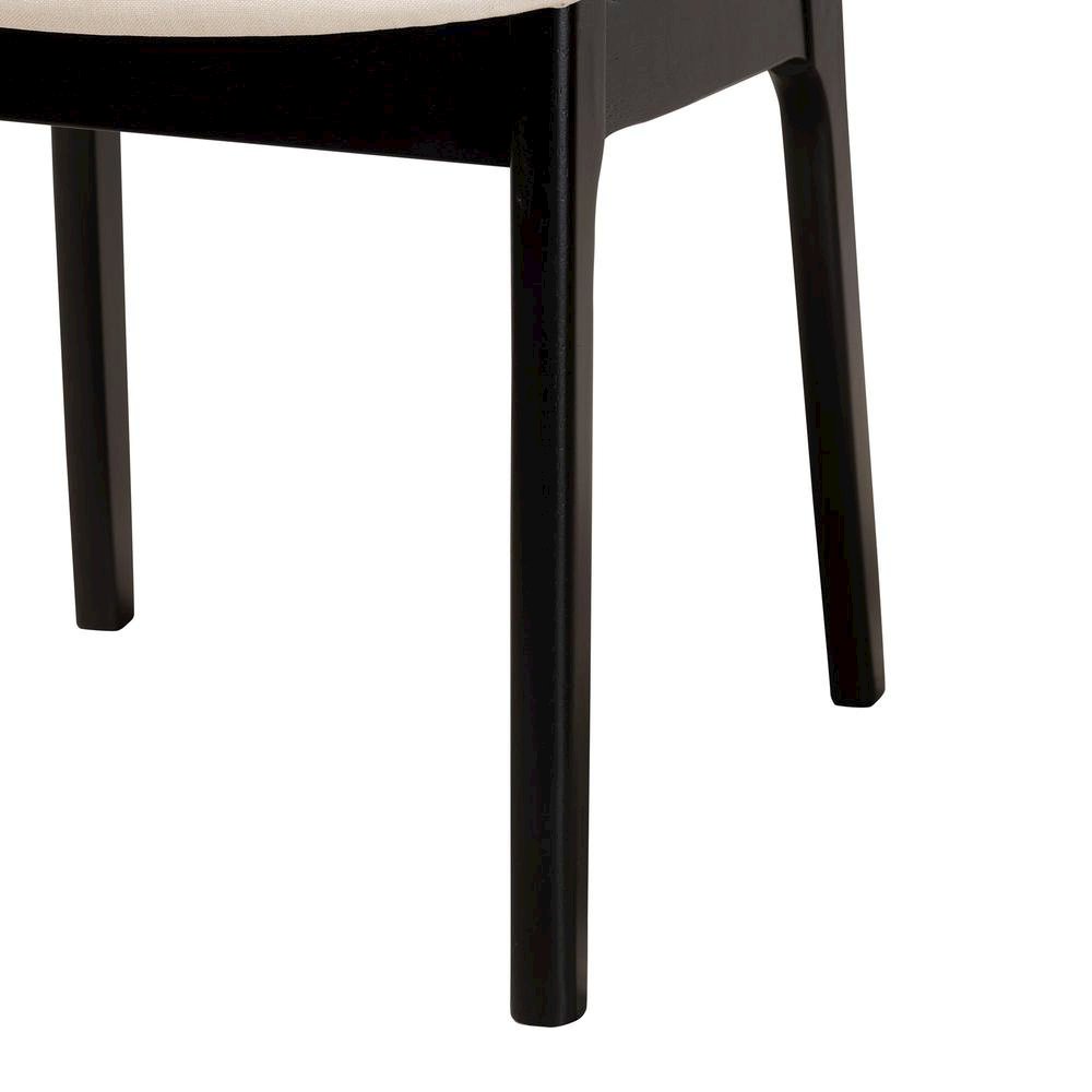 Cream Fabric and Black Finished Wood 7-Piece Dining Set. Picture 16