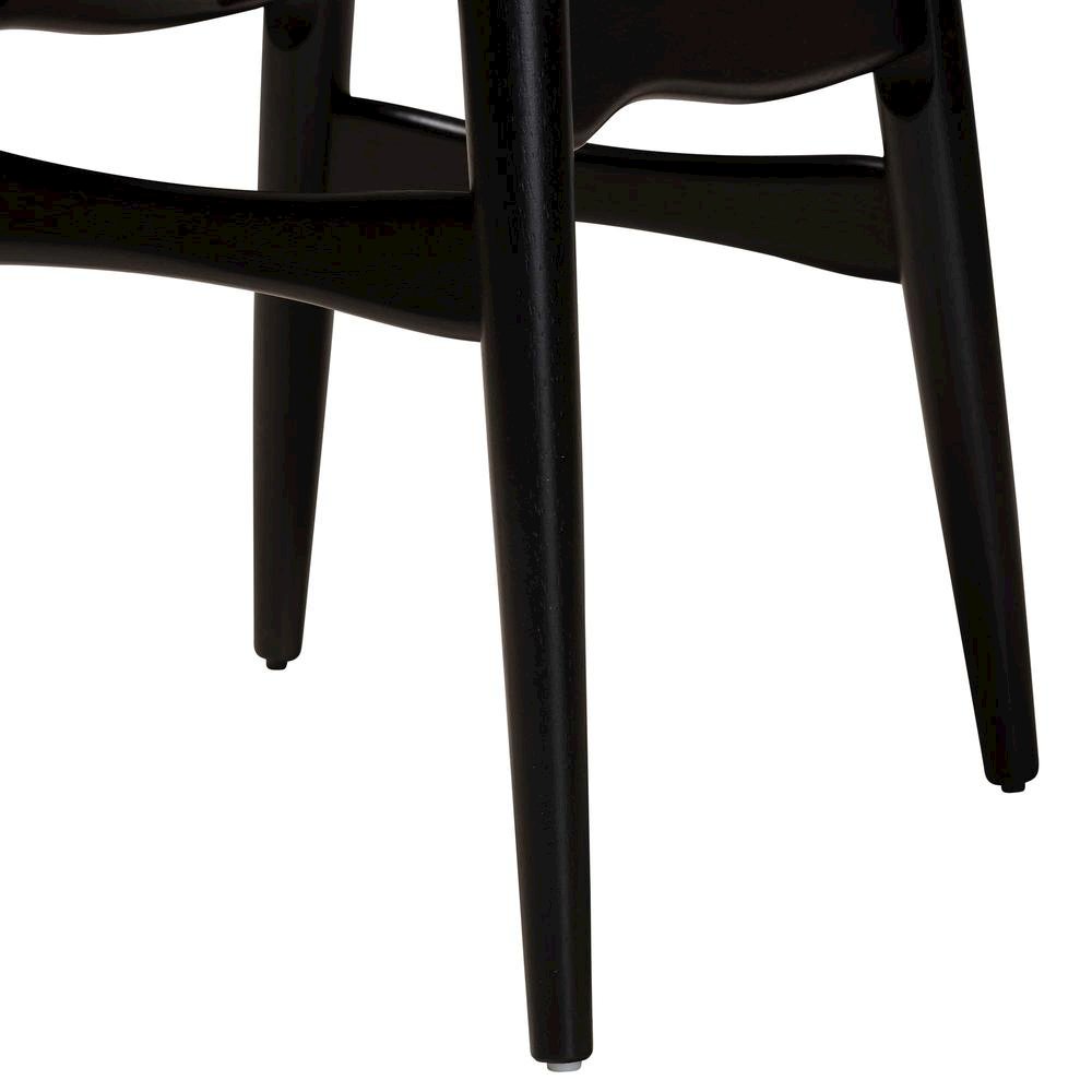 Cream Fabric and Black Finished Wood 2-Piece Dining Chair Set. Picture 14