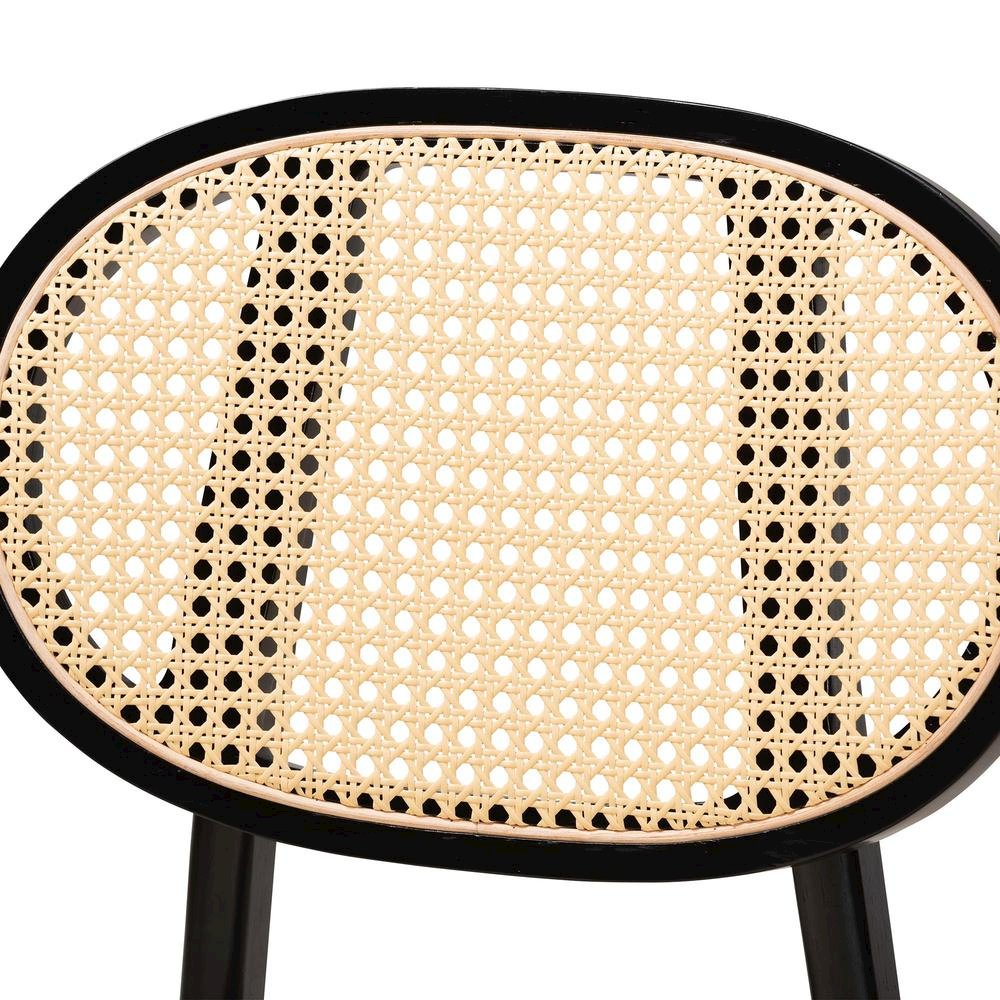 Cream Fabric and Black Finished Wood 2-Piece Dining Chair Set. Picture 13