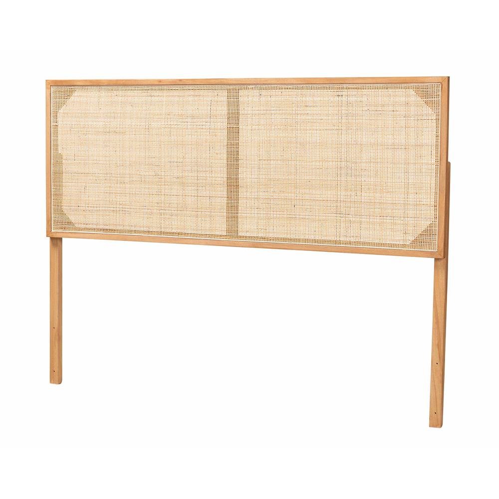 Bohemian Natural Brown Finished Bayur Wood and Rattan Queen Size Headboard. Picture 9