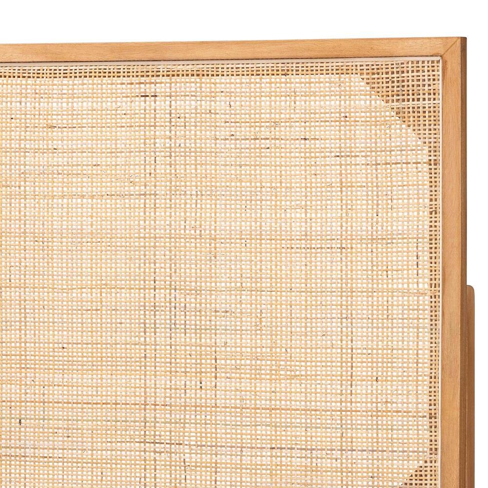 Bohemian Natural Brown Finished Bayur Wood and Rattan Queen Size Headboard. Picture 11