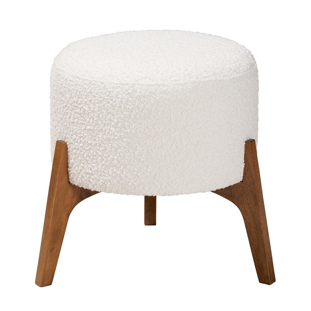 Walnut Brown Finished Wood Ottoman Footstool. Picture 10