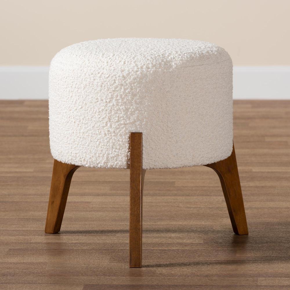 Walnut Brown Finished Wood Ottoman Footstool. Picture 15
