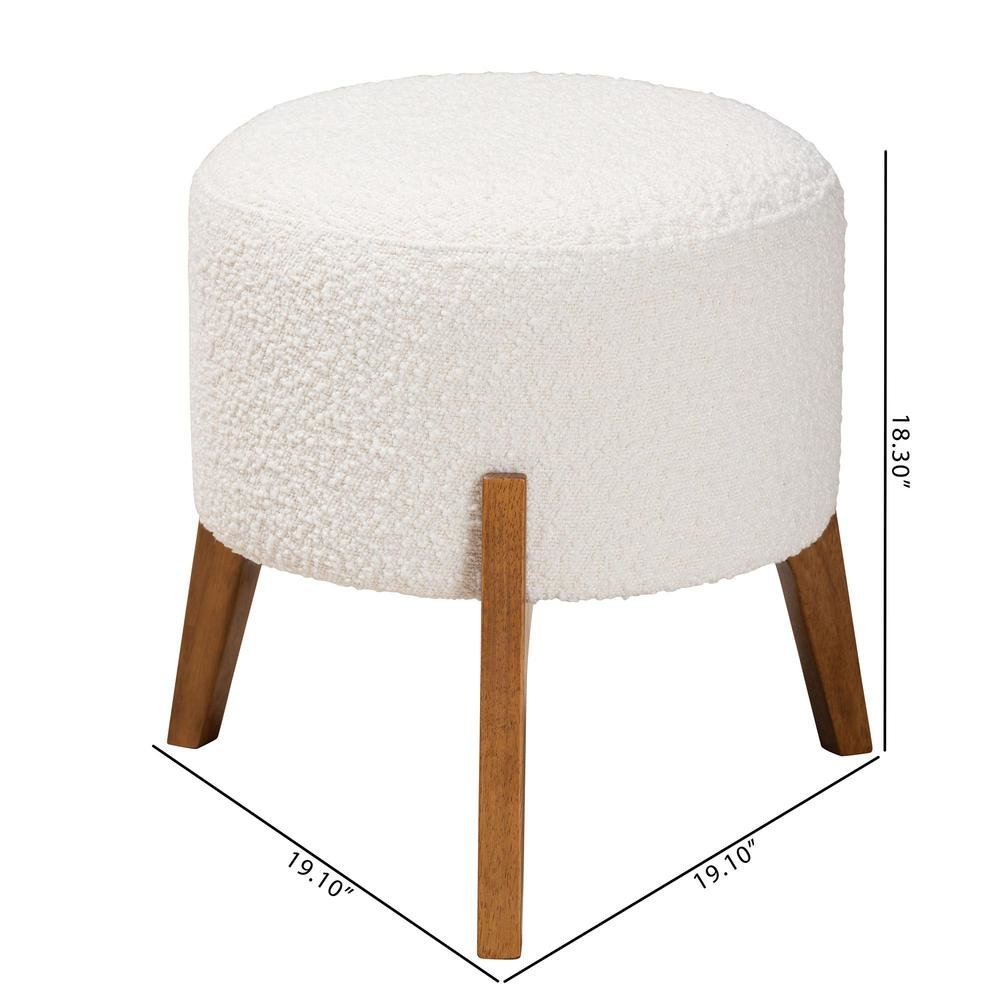 Walnut Brown Finished Wood Ottoman Footstool. Picture 16