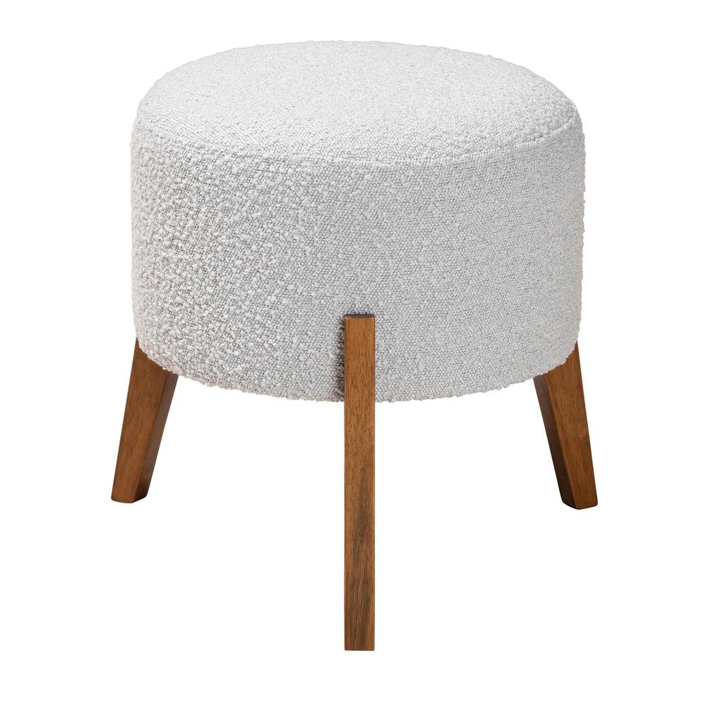 Walnut Brown Finished Wood Ottoman Footstool. Picture 9