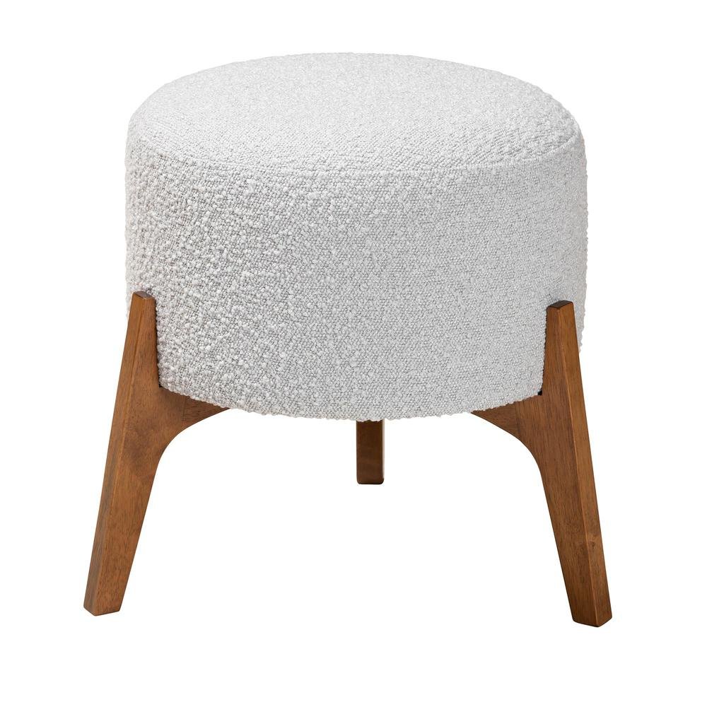 Walnut Brown Finished Wood Ottoman Footstool. Picture 10