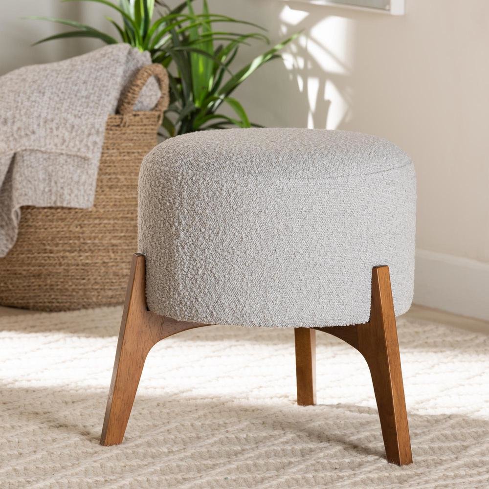 Walnut Brown Finished Wood Ottoman Footstool. Picture 14
