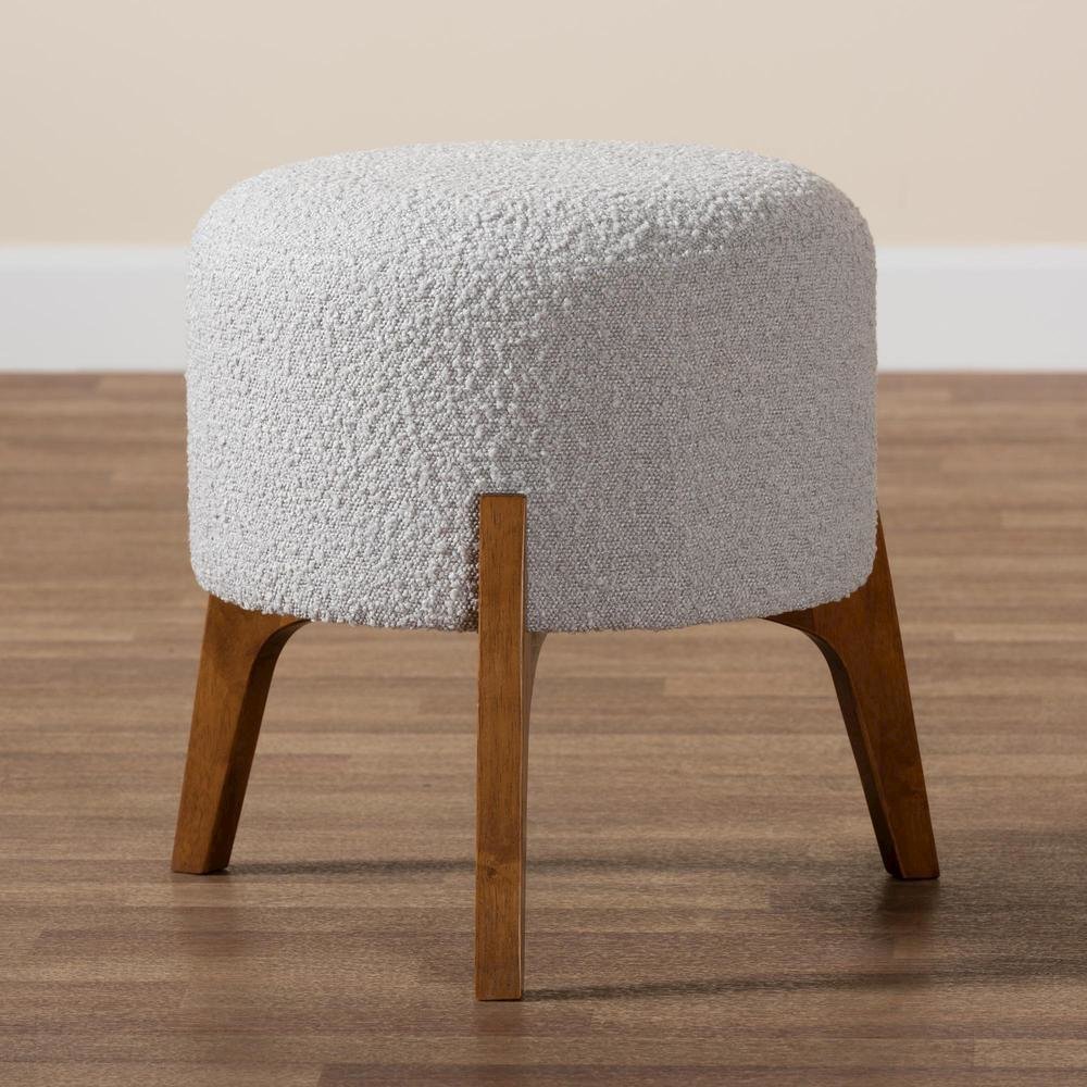 Walnut Brown Finished Wood Ottoman Footstool. Picture 15